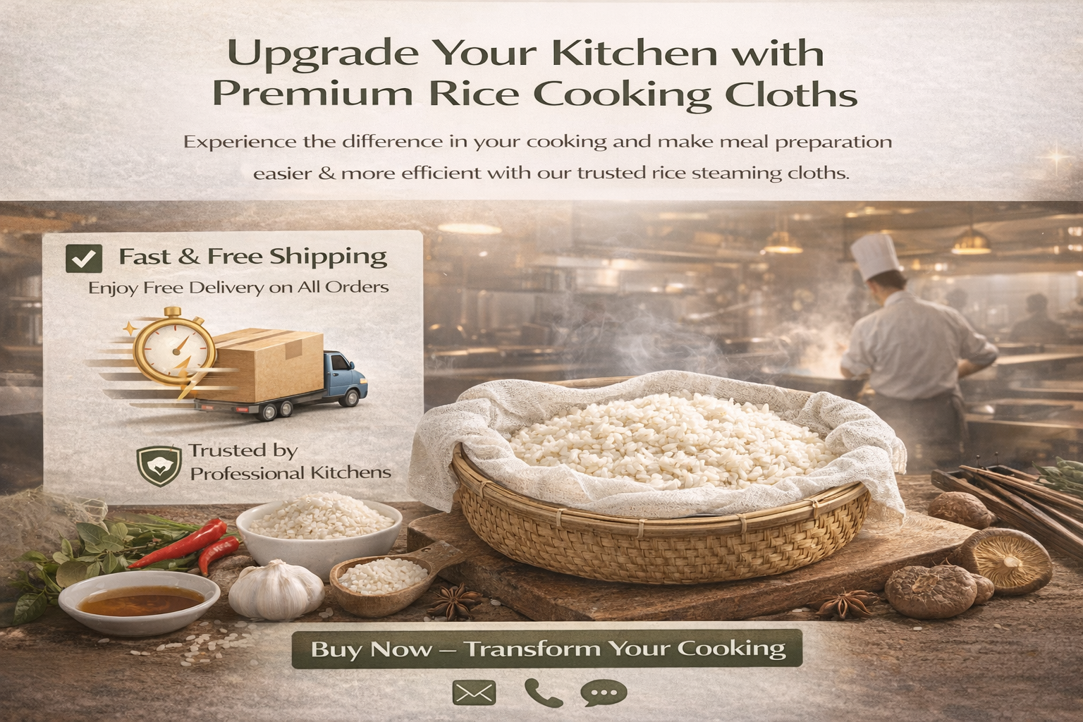Commercial Rice Cooking Net – Reusable Mesh Rice Cloth for Restaurant Rice Cookers & Steaming, Heavy-Duty, 2 Pack (43.3" x 39.4")
