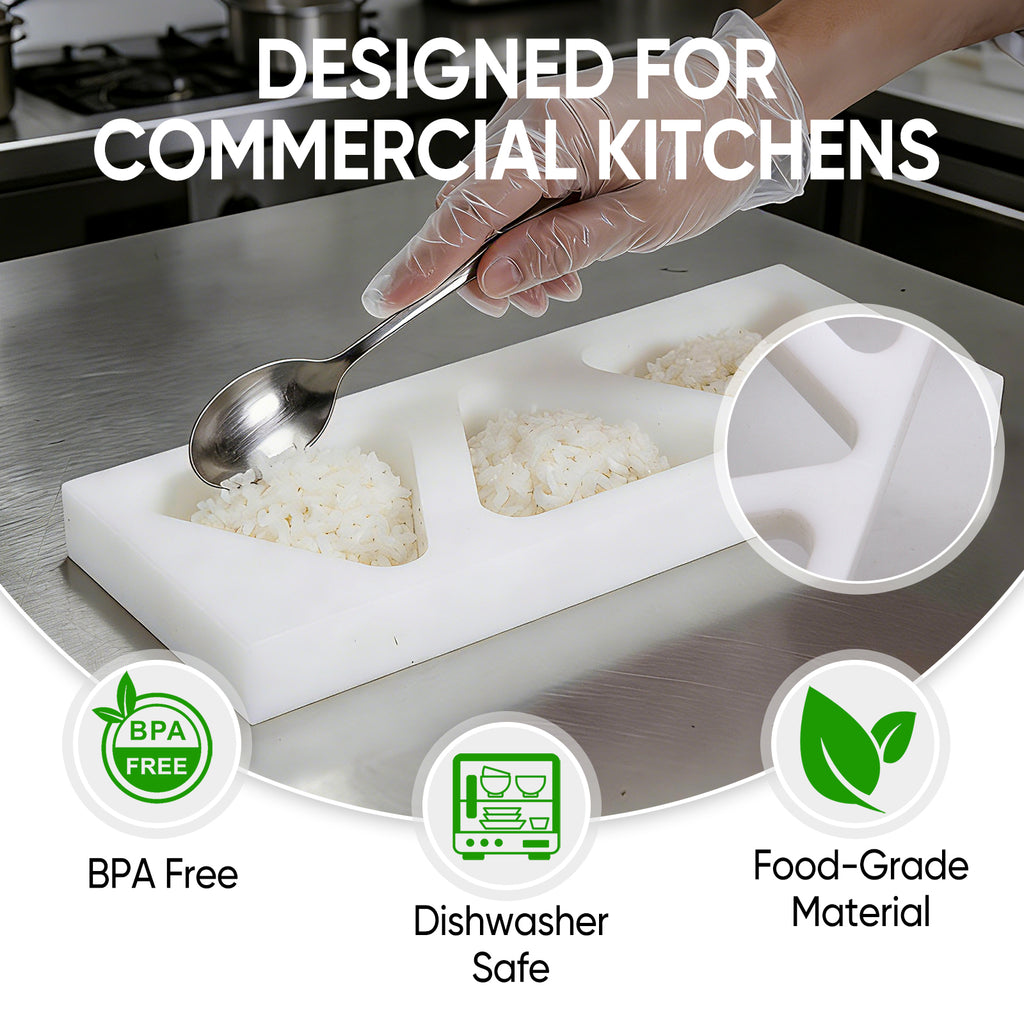 Triangle Onigiri Mold Rice Ball Press – Japanese Onigiri Maker with 3 or 5 Cavities, BPA-Free Food Grade Plastic, Easy Release Musubi Mold for Bento & Meal Prep (Medium–5-Cavity)