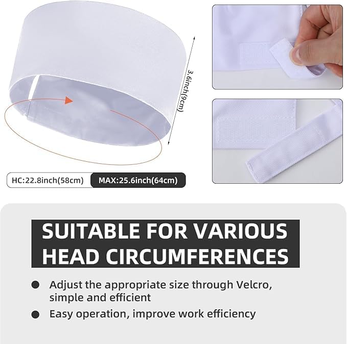 Chef Skull Cap 20-Pack – Adjustable & Breathable Mesh Chef Hats for Men & Women, Oil-Resistant Kitchen Cook Cap
