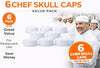 6 pcs Chef Skull Cap – Adjustable & Breathable Mesh Chef Hats for Men Women Kitchen Cook Cap, Oil-Resistant Chef Works Hat