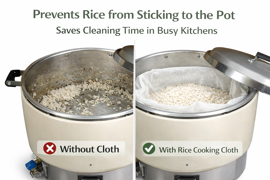 Commercial Rice Cooking Net – Reusable Mesh Rice Cloth for Restaurant Rice Cookers & Steaming, Heavy-Duty, 2 Pack (43.3" x 39.4")