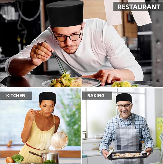 Chef Skull Cap – Adjustable & Breathable Mesh Chef Hat for Men & Women, Oil-Resistant Kitchen Cook Cap