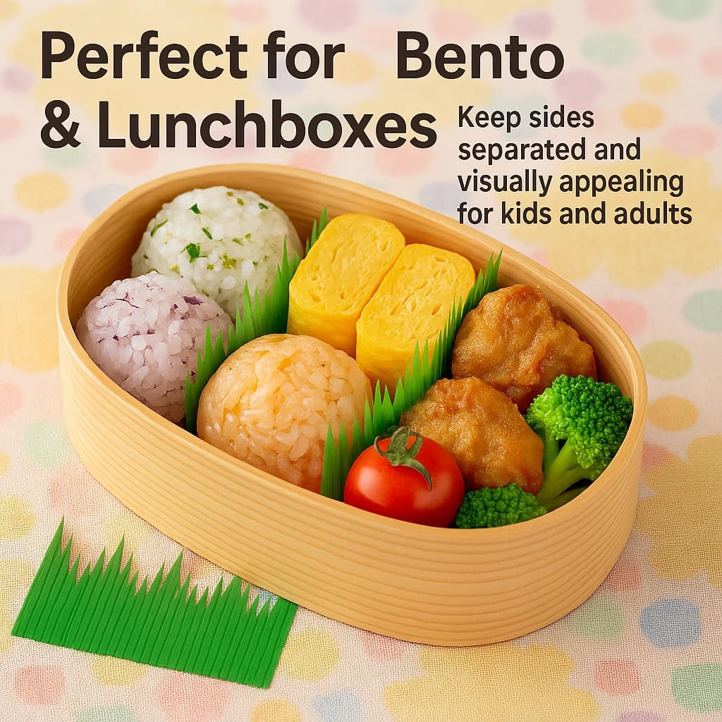 Green Sushi Grass Divider – Plastic Baran for Sushi & Bento, Food Separator Decoration for Restaurant & Takeout, 3 x 2 Inch (4000 pcs)