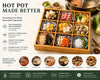 Bamboo Serving Tray with Removable Ceramic Dishes, Japanese Serving Set for Sushi, Charcuterie, Appetizers, Hot Pot, Desserts & Entertaining (9 Compartments + Ceramic Dishes)