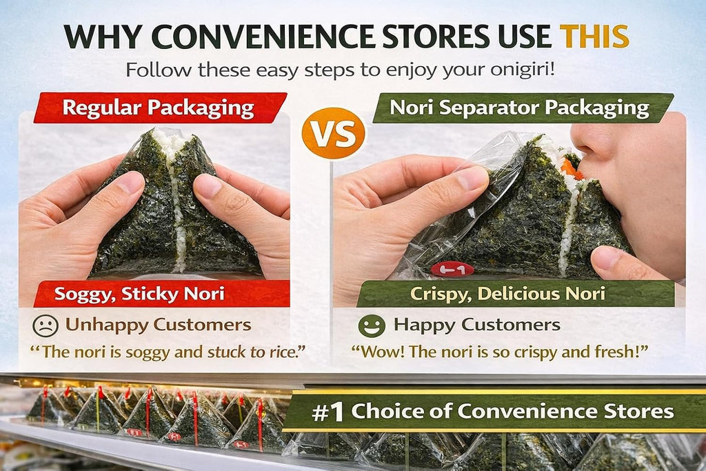 LEQC Onigiri Wrapper with Nori Separator – Keep Seaweed Crispy, 100 Count