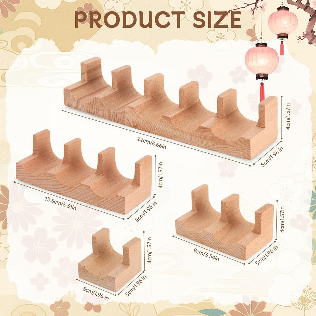 Wooden Taco Holder Stand for Sushi Hand Roll, Temaki & Sushi Roll – 1/2/3/5 Slot Sushi Display Tray, Natural Wood Serving Platter (10 pcs per Pack) (2 Slots (10 pcs))