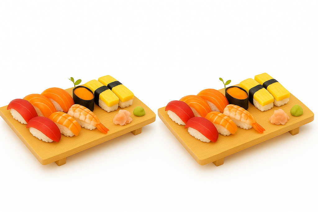 Bamboo Sushi Plate – Japanese Style Sushi Serving Tray & Sashimi Platter, Natural Eco-Friendly Bamboo Tableware (9.45" x 5.91", Set of 2)