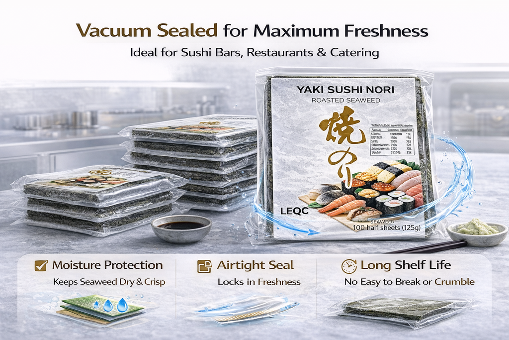 Sushi Nori Sheets – Professional Grade Seaweed for Sushi Rolls, Onigiri & Bento (Half Cut, 10 Packs × 100 Sheets = 1000 Sheets)