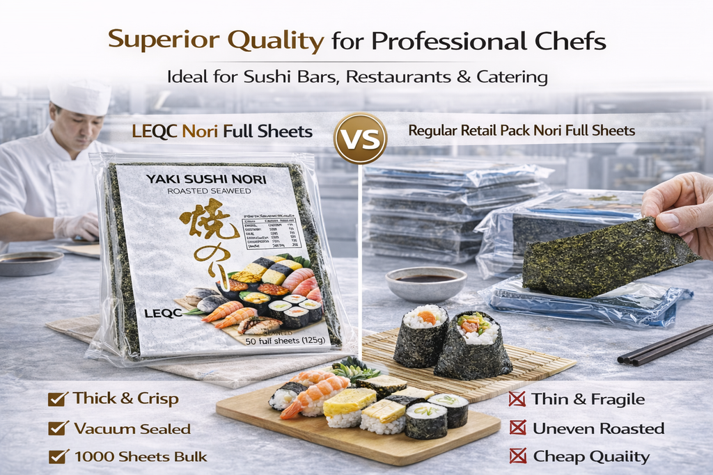 Sushi Nori Sheets – Professional Grade Seaweed for Sushi Rolls, Onigiri & Bento (Half Cut, 10 Packs × 100 Sheets = 1000 Sheets)