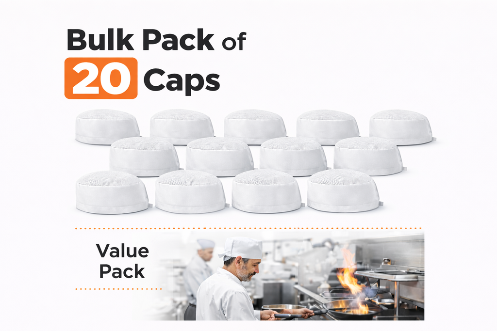 Chef Skull Cap 20-Pack – Adjustable & Breathable Mesh Chef Hats for Men & Women, Oil-Resistant Kitchen Cook Cap