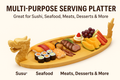 27.6" Bamboo Dragon Sushi Boat – Hand-Carved Wooden Sushi Serving Tray for 30–40 pcs, Large Party & Restaurant Display Platter